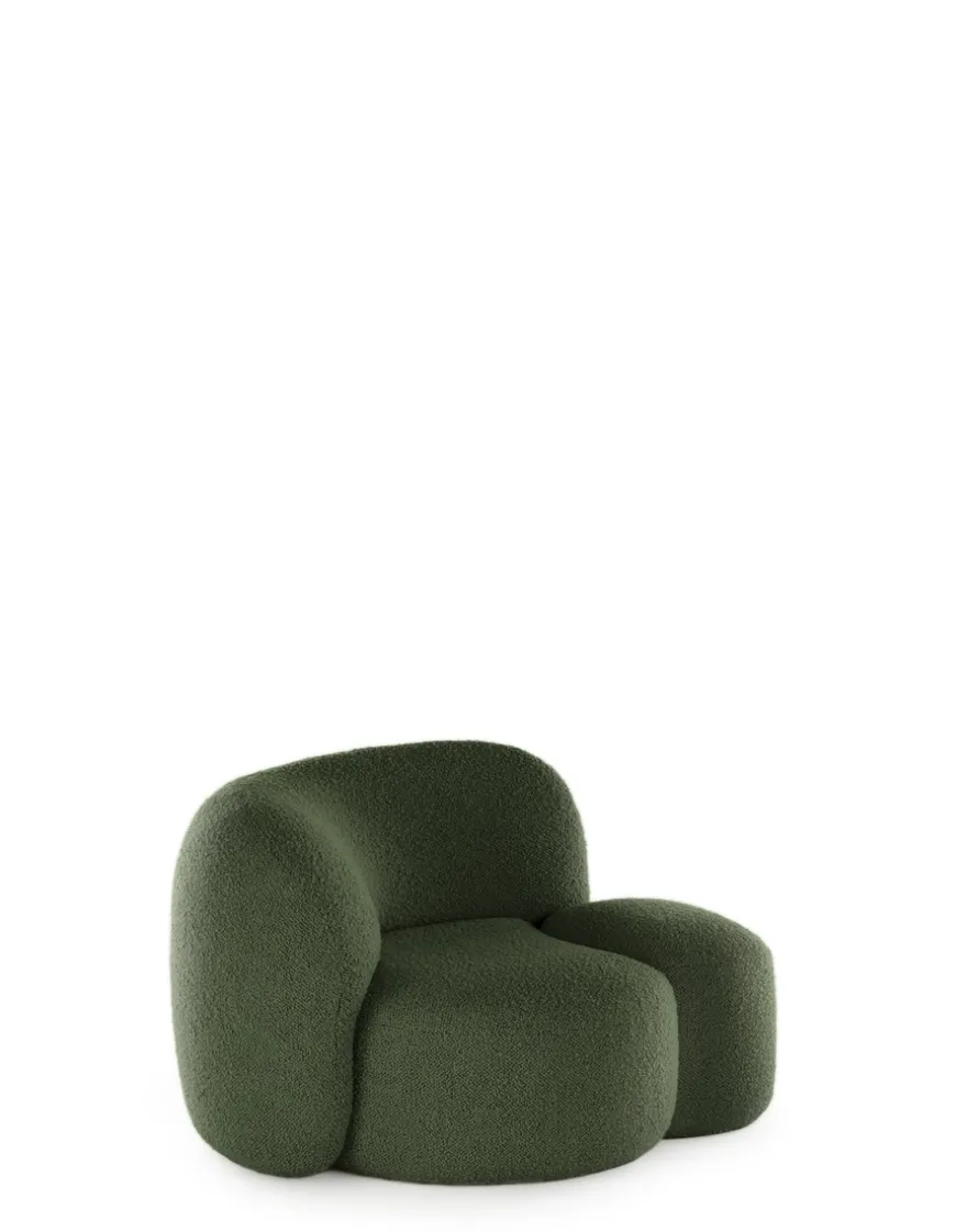 Clearance Kartell Aaland armchair tissu bouclé new stretch VERT