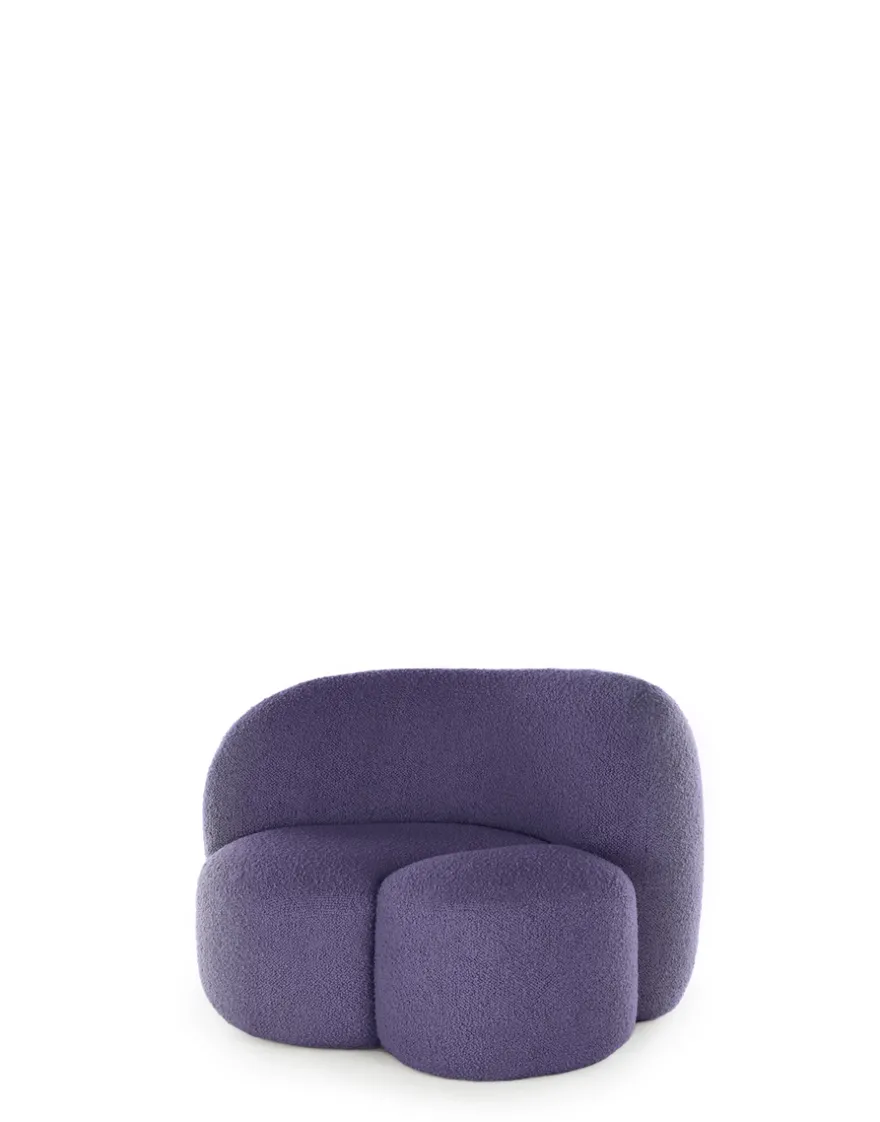 Sale Kartell Aaland armchair tissu bouclé new stretch INDIGO