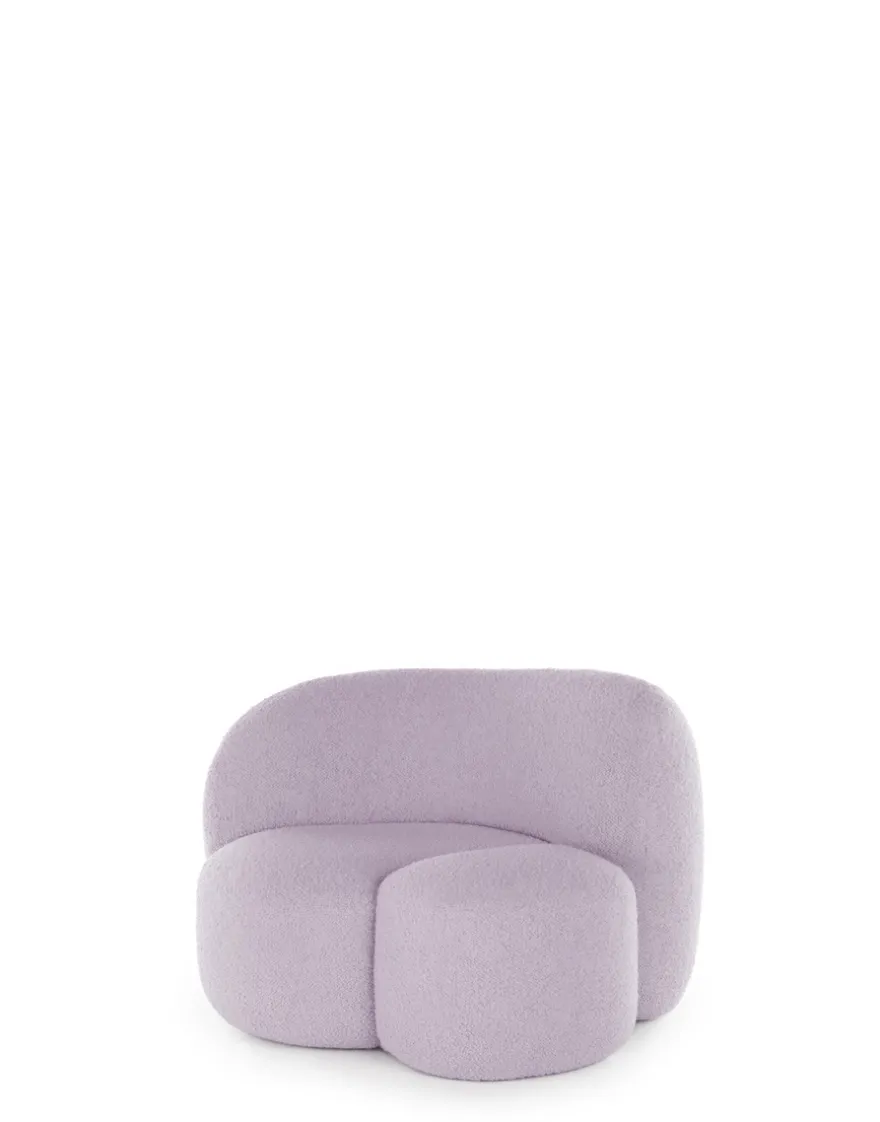 Clearance Kartell Aaland armchair tissu gorgone LILAS