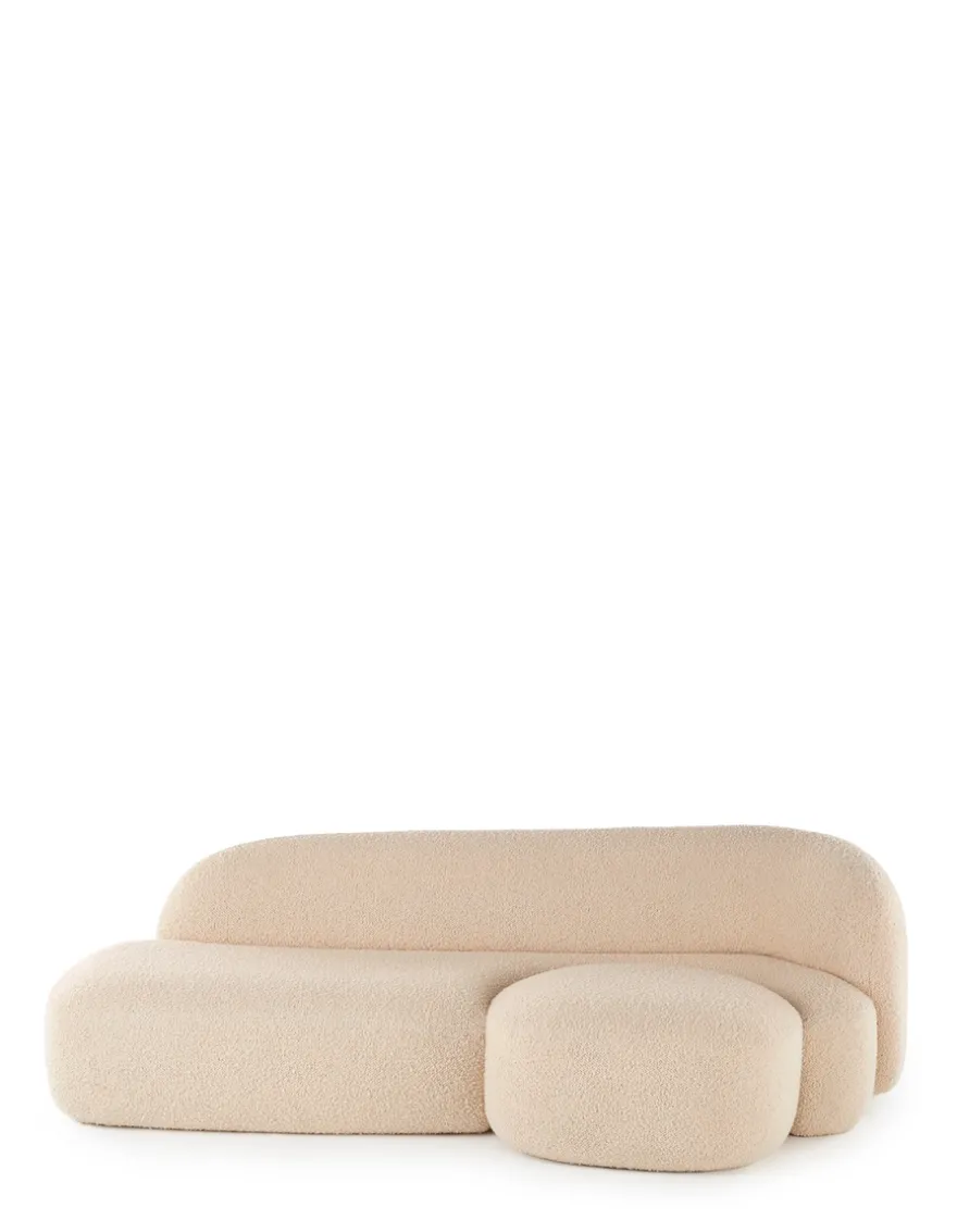 Discount Kartell Aaland canapé tissu bouclé new stretch CREME