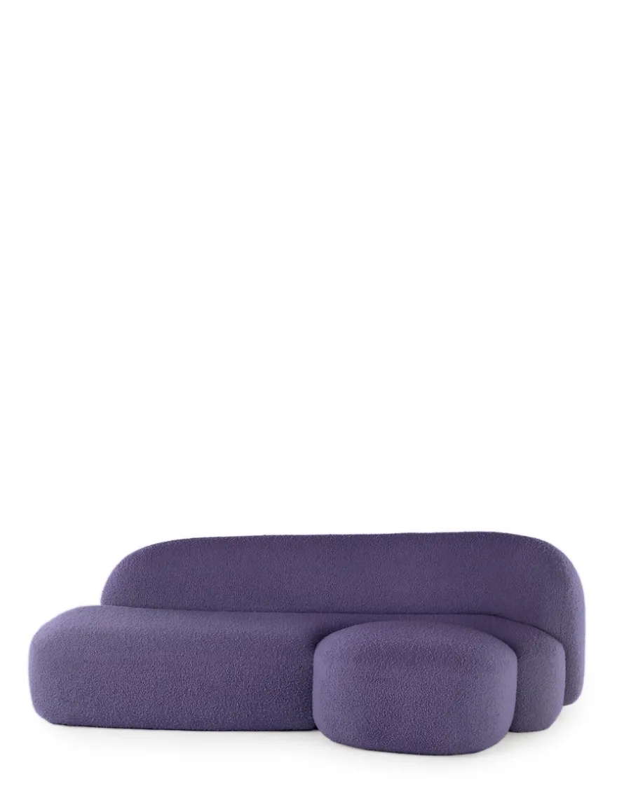 Discount Kartell Aaland canapé tissu bouclé new stretch INDIGO