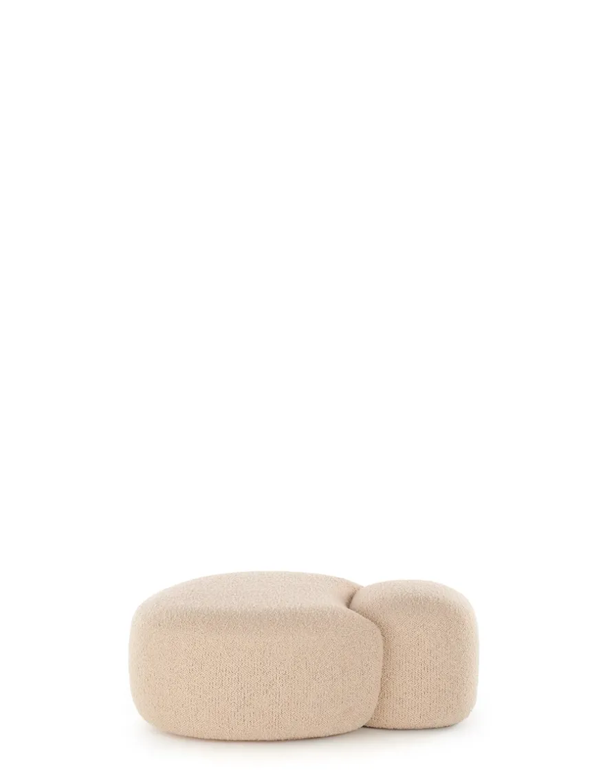 Sale Kartell Aaland pouf tissu bouclé new stretch CREME