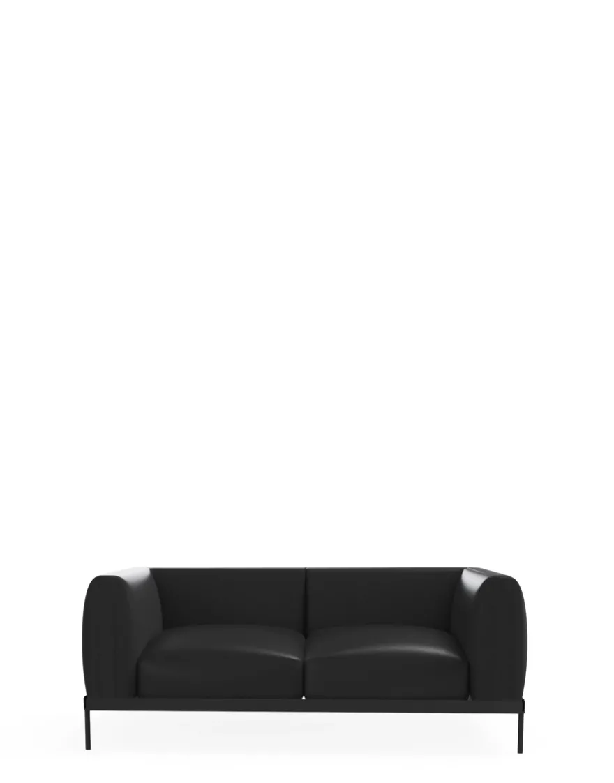 Sale Kartell Asia leather deux places canapé NOIR