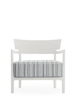 New Kartell Cara mat outdoor BLANC/RAYURES VERTES