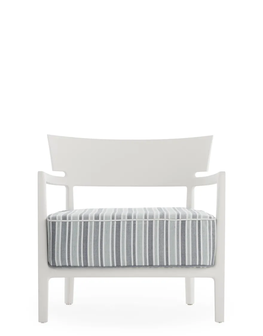 New Kartell Cara mat outdoor BLANC/RAYURES VERTES