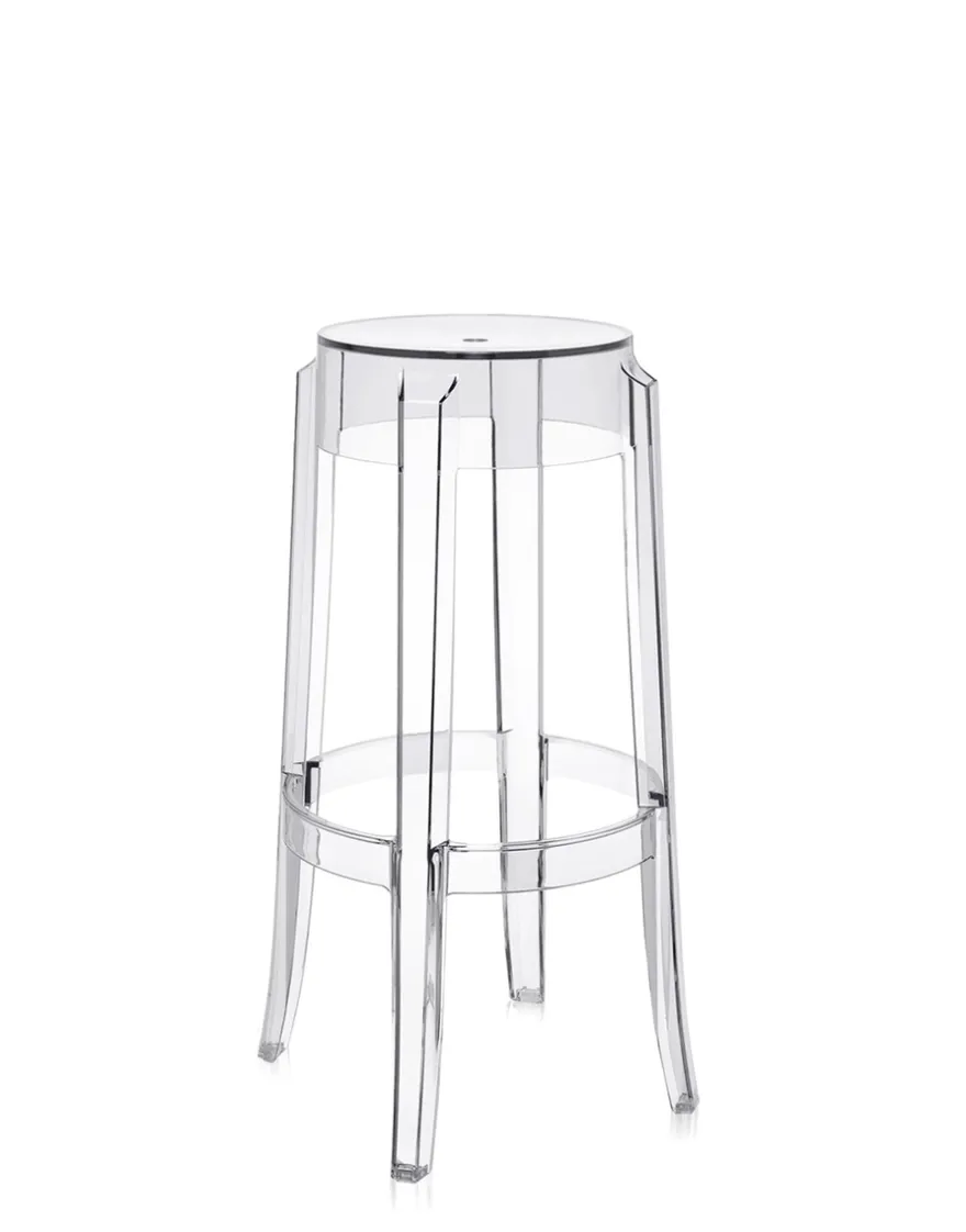 New Kartell Charles ghost 75 cm (2 tabourets) CRISTAL