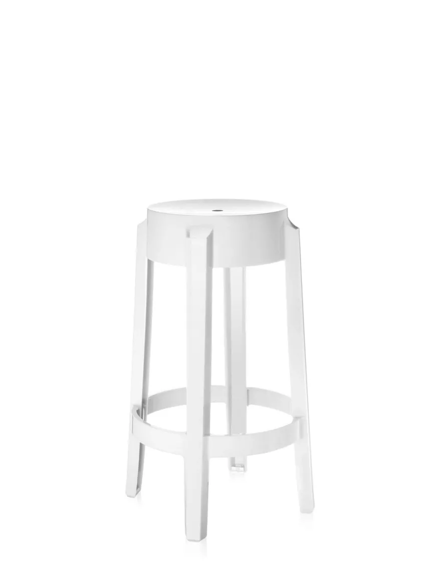 Clearance Kartell Charles ghost 65 cm (2 tabourets) BLANC