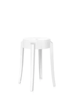 New Kartell Charles ghost 46 cm (2 tabourets) BLANC