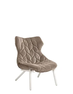Outlet Kartell Foliage armchair velvet VELOURS DOVE GRAY