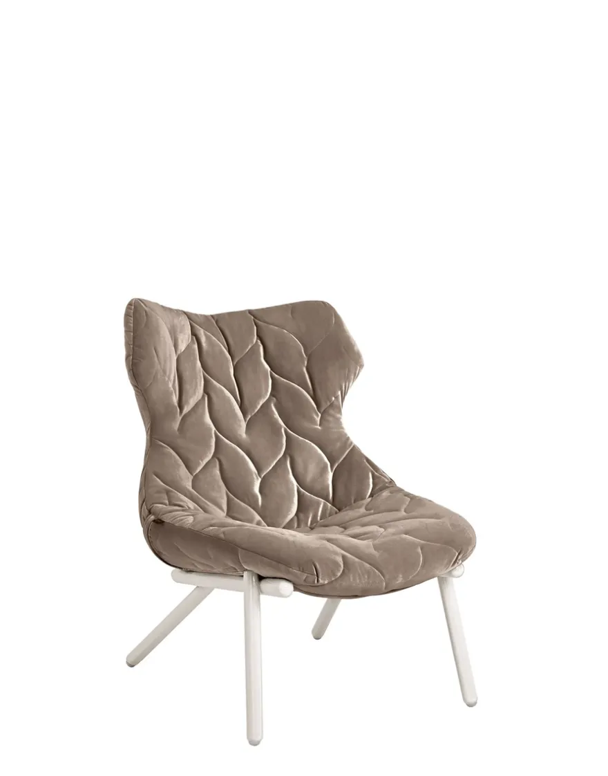 Outlet Kartell Foliage armchair velvet VELOURS DOVE GRAY