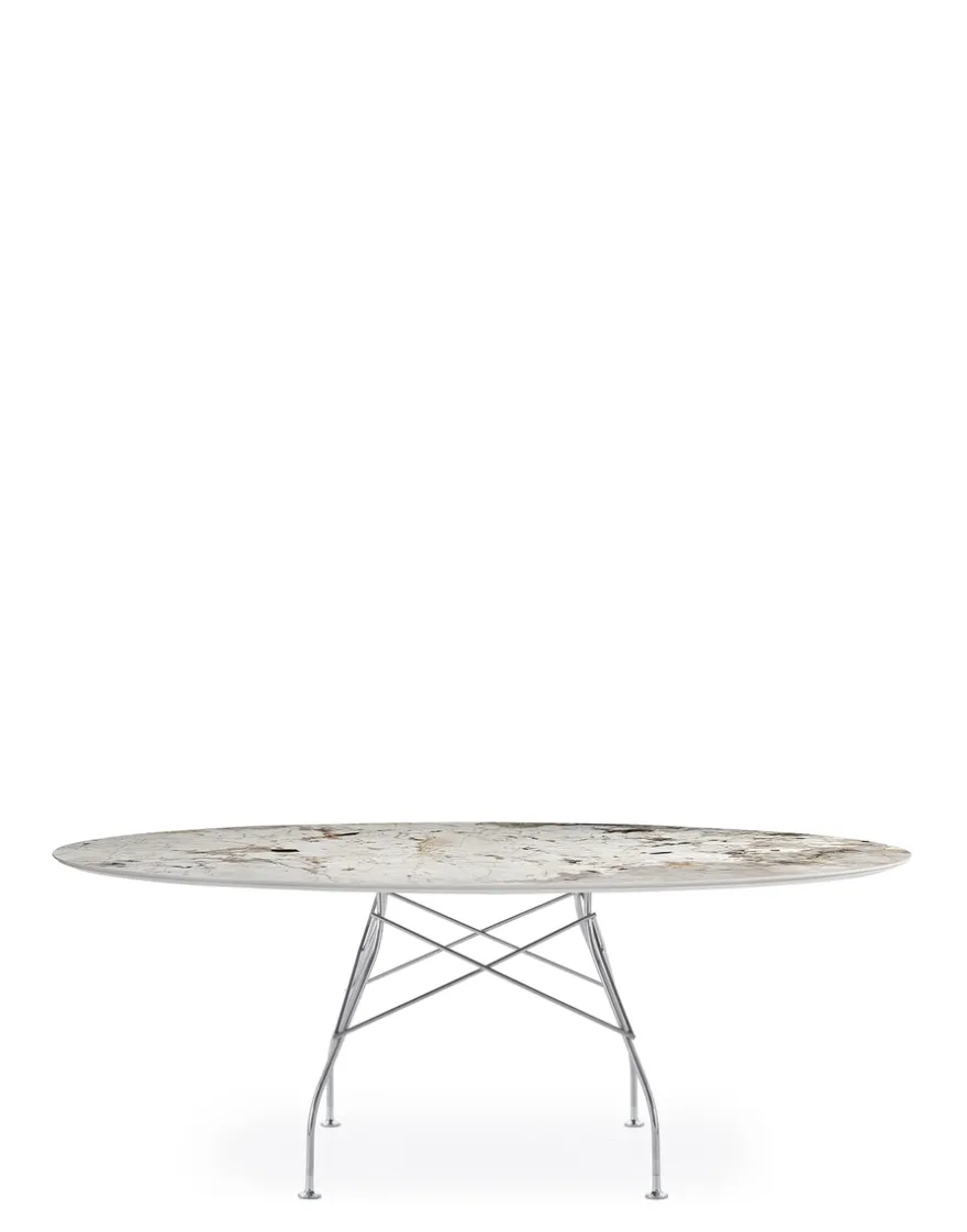 Hot Kartell Glossy marble oval NATURE TUNDRA