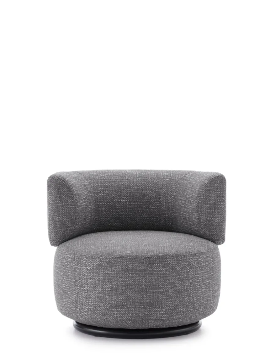 Clearance Kartell K-waiting swivel armchair texture BLEU CLAIR