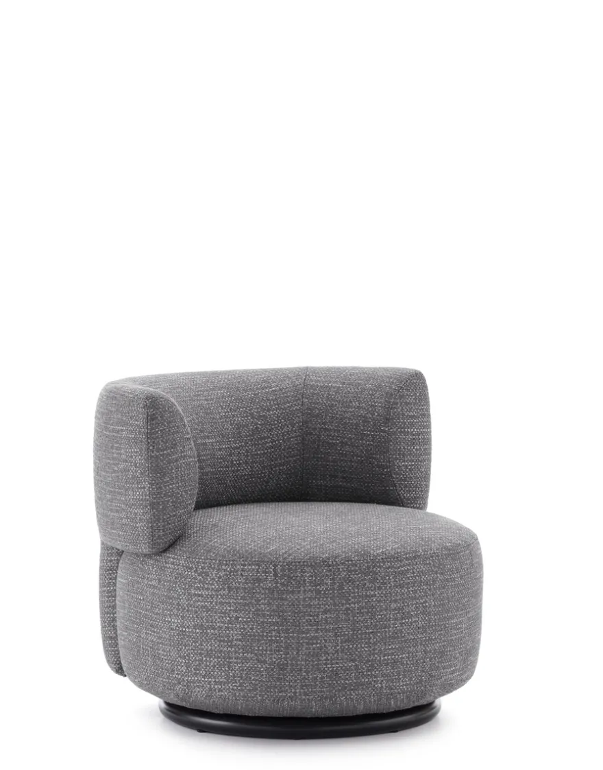 Clearance Kartell K-waiting swivel armchair texture BLEU CLAIR