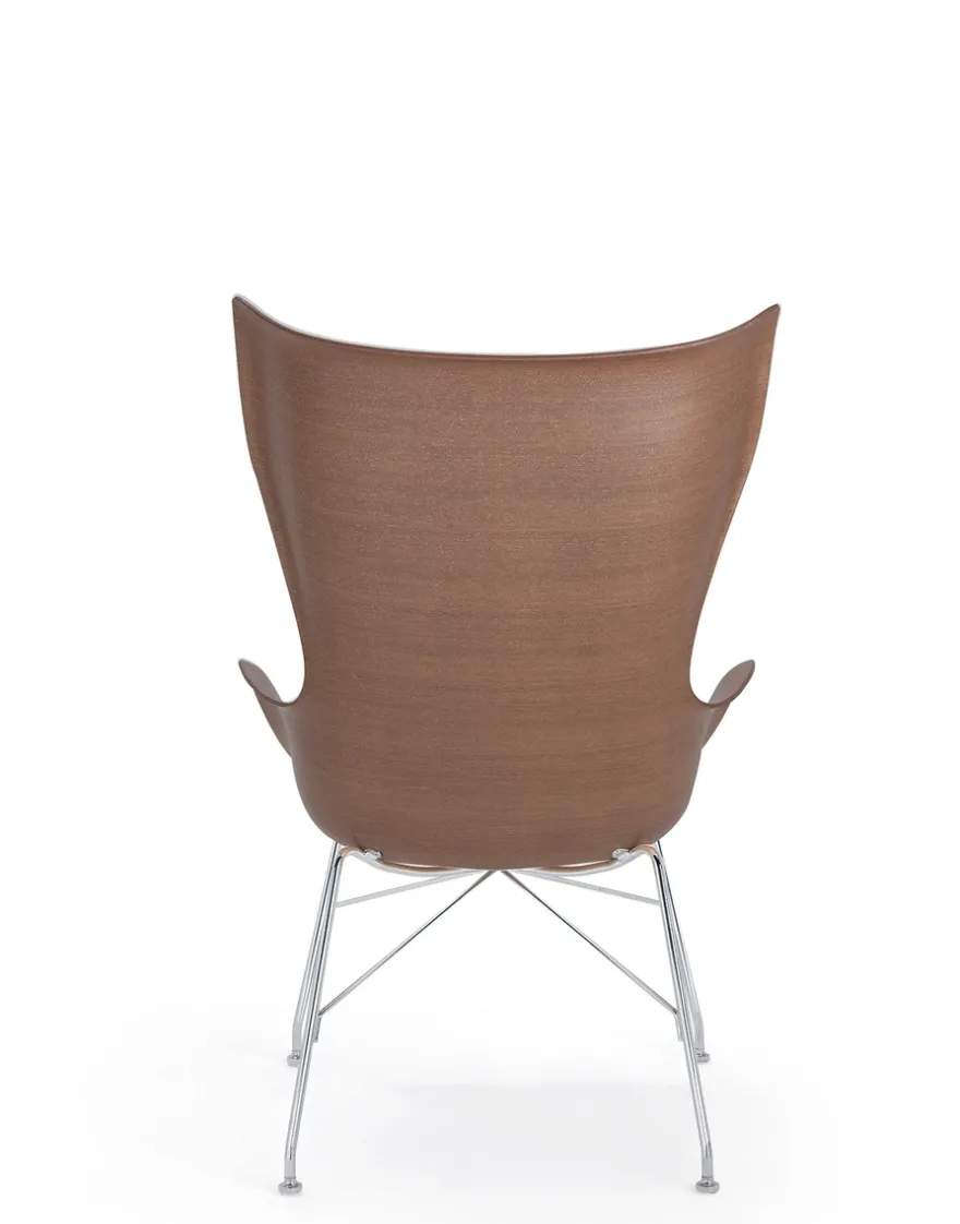 Hot Kartell K/wood basic veneer BOIS FONCÉ/CHROME