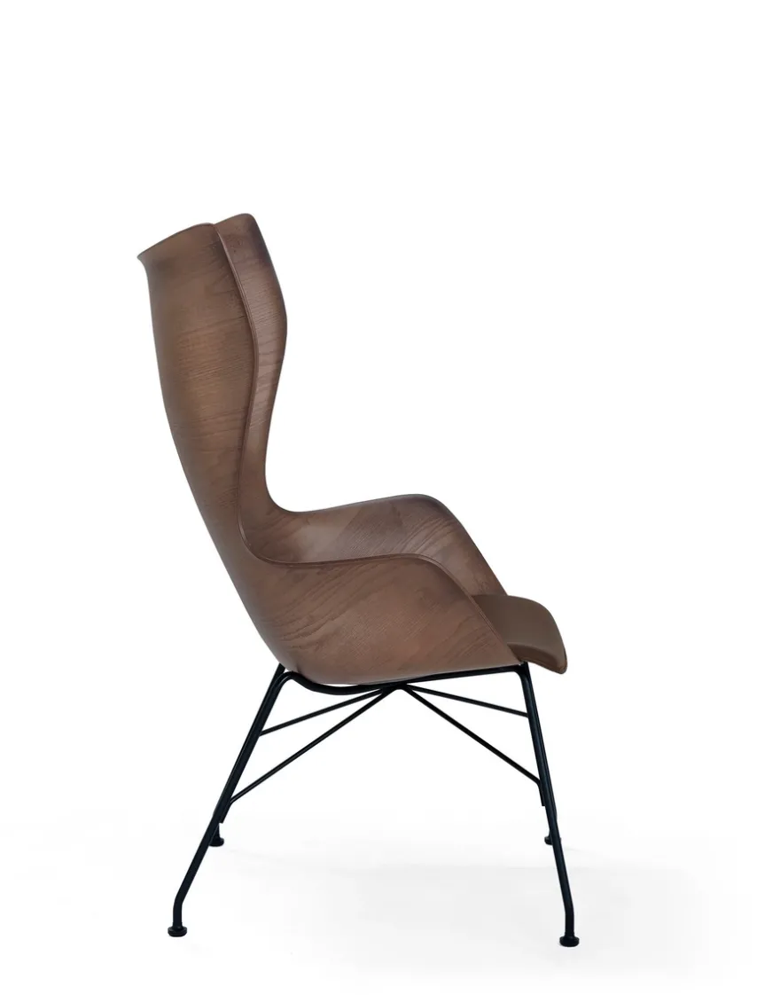 Online Kartell K/wood slatted ash/leather seat BOIS FONCÉ - SLATTED ASH/CUIR