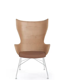 Hot Kartell K/wood slatted ash/leather seat BOIS CLAIR - SLATTED ASH/CUIR