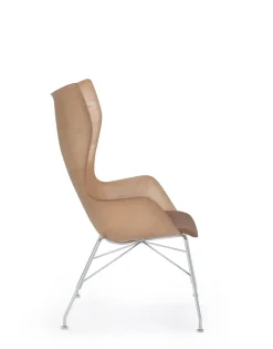 Hot Kartell K/wood slatted ash/leather seat BOIS CLAIR - SLATTED ASH/CUIR
