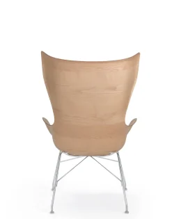 Hot Kartell K/wood slatted ash/leather seat BOIS CLAIR - SLATTED ASH/CUIR