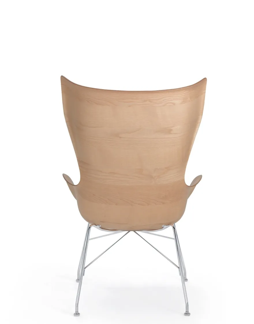 Hot Kartell K/wood slatted ash/leather seat BOIS CLAIR - SLATTED ASH/CUIR