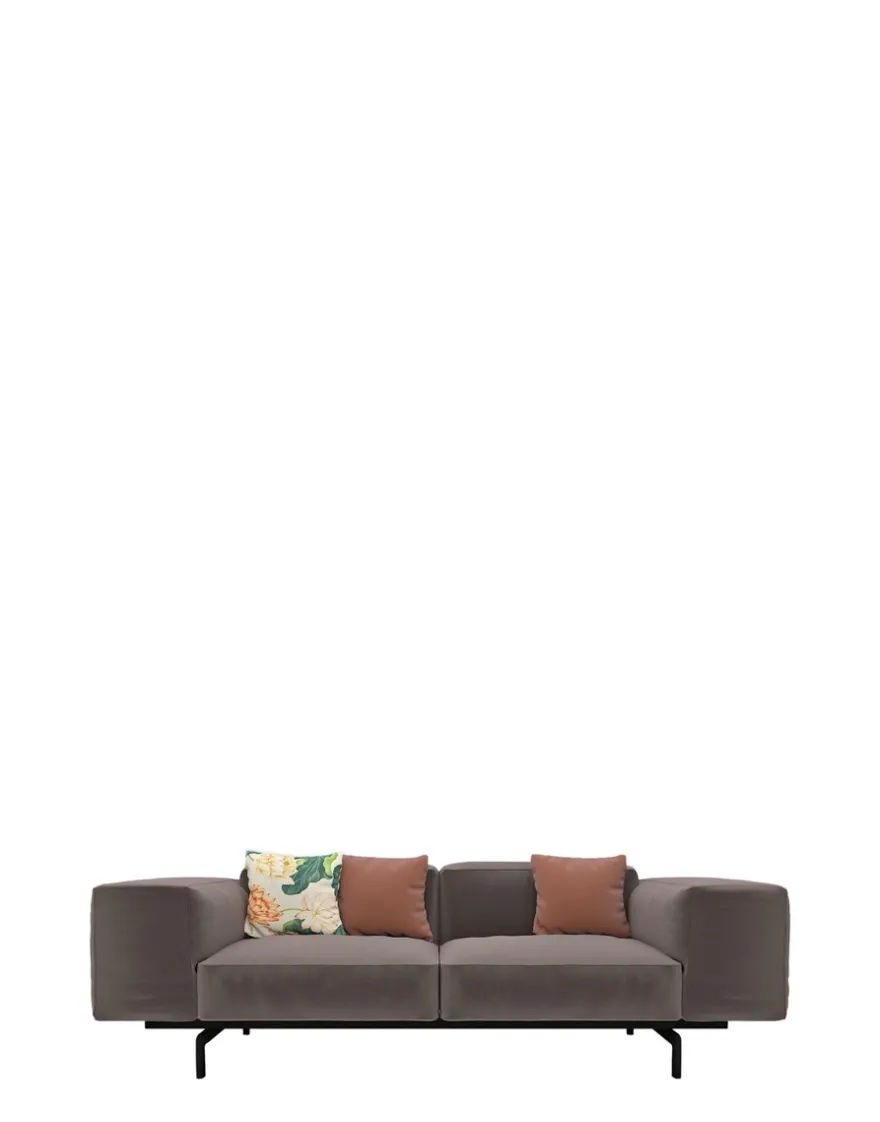 Outlet Kartell Largo deux places canapé velvet DOVE GRAY
