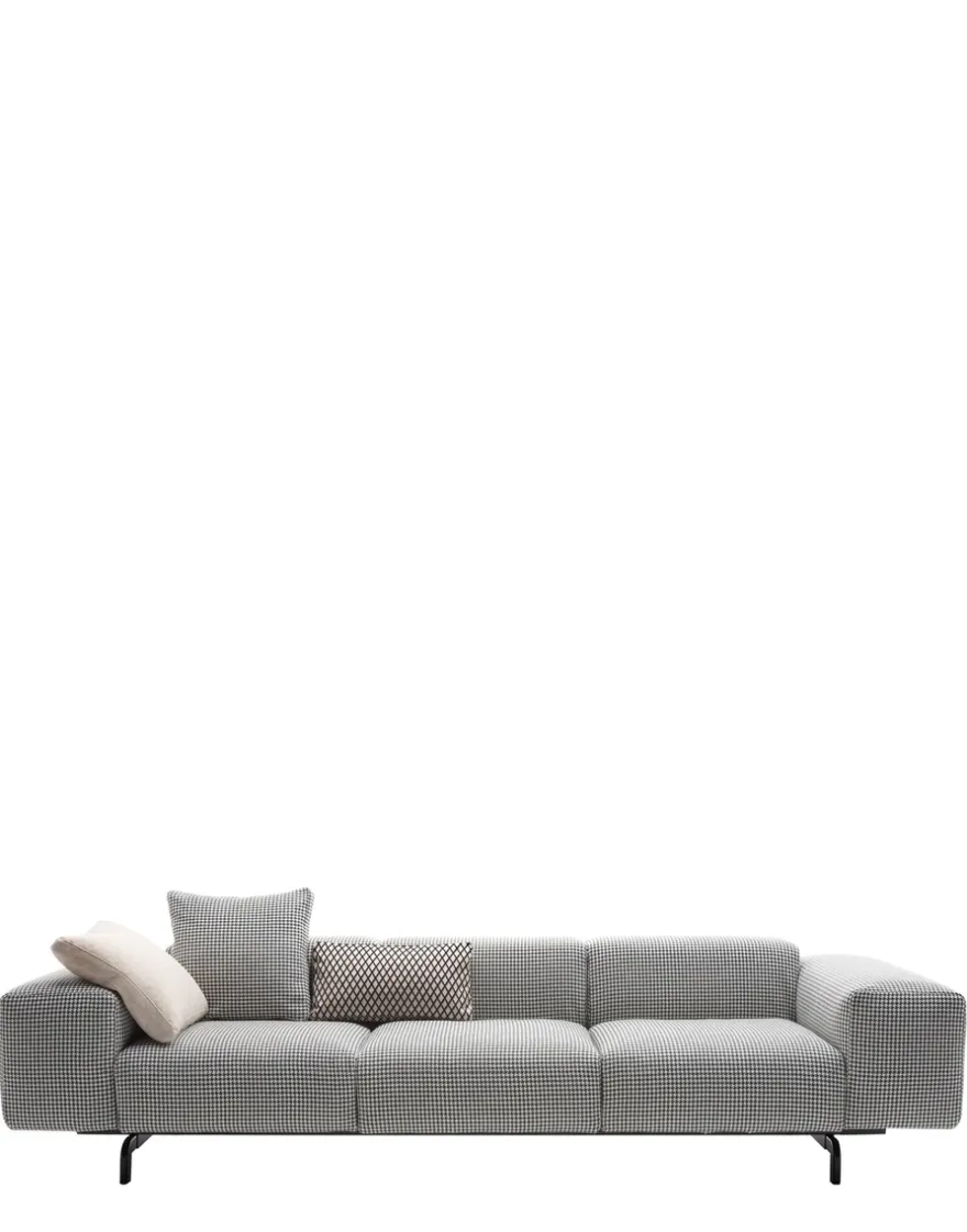 Best Kartell Largo trois places canapé pied de poule NOIR
