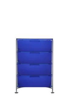 Outlet Kartell Mobil 4 tiroirs sur pieds BLEU COBALT