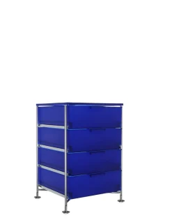 Outlet Kartell Mobil 4 tiroirs sur pieds BLEU COBALT