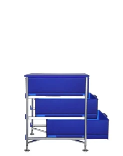 Outlet Kartell Mobil 3 tiroirs sur pieds BLEU COBALT