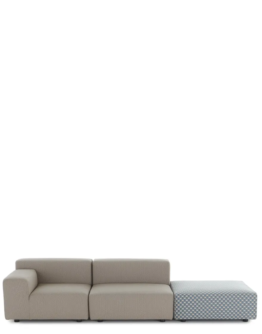 Outlet Kartell Plastics outdoor liberty 2 places + 1 pouf BEIGE
