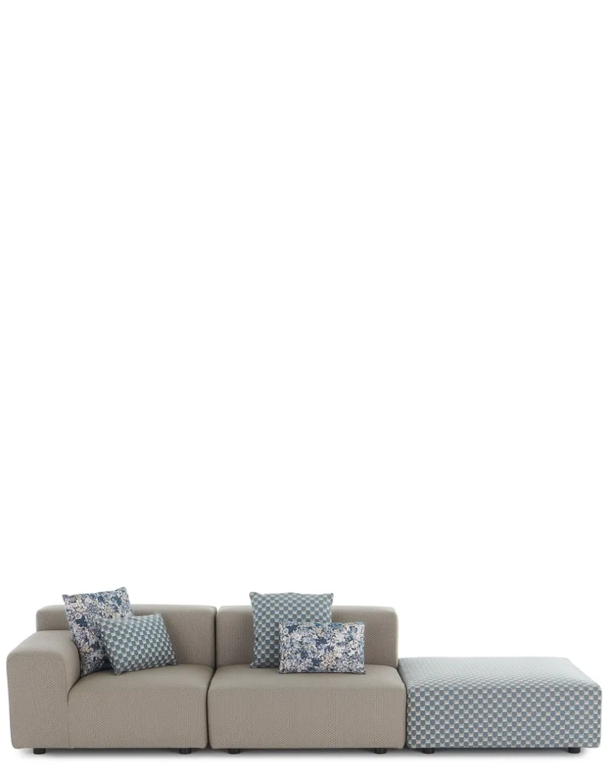 Outlet Kartell Plastics outdoor liberty 2 places + 1 pouf BEIGE
