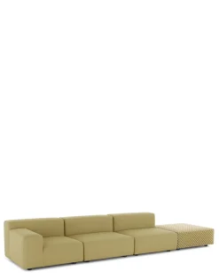 Kartell Plastics outdoor liberty 3 places + 1 pouf obi check JAUNE