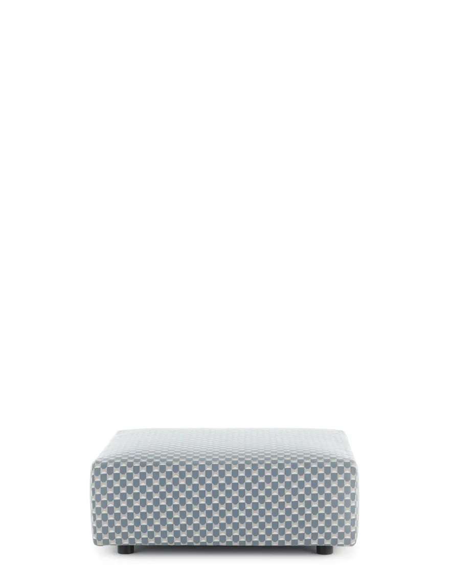 New Kartell Plastics outdoor liberty pouf obi check BLEU