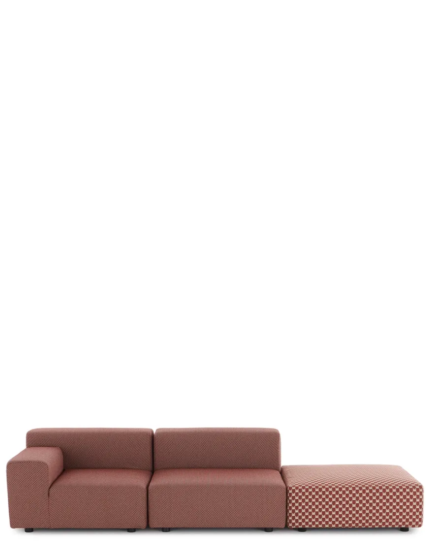 Hot Kartell Plastics outdoor liberty 2 places + 1 pouf ROUILLE