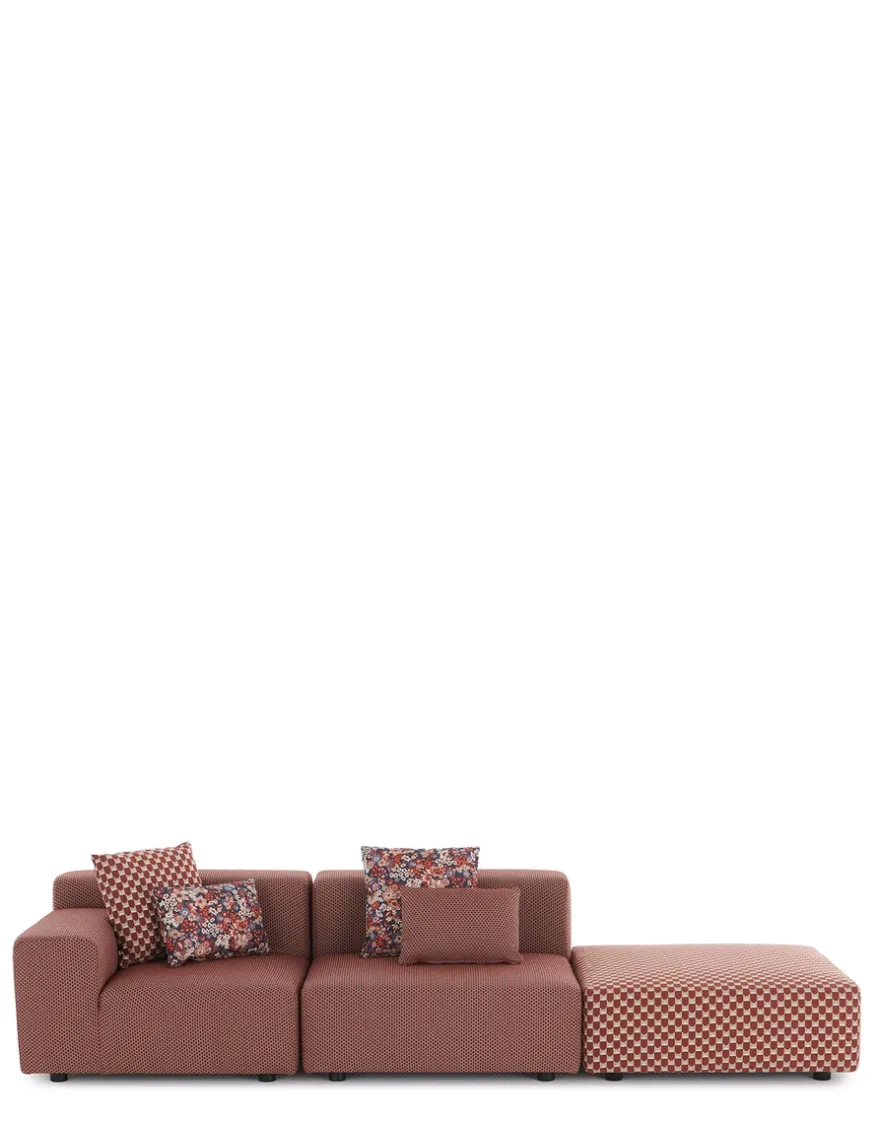 Hot Kartell Plastics outdoor liberty 2 places + 1 pouf ROUILLE