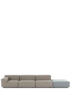 Sale Kartell Plastics outdoor liberty 3 places + 1 pouf obi check BEIGE/BLU