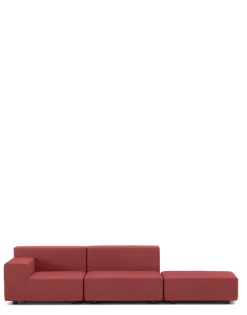 Sale Kartell Plastics tech fabric deux places canapé + pouf ROUGE BRIQUE