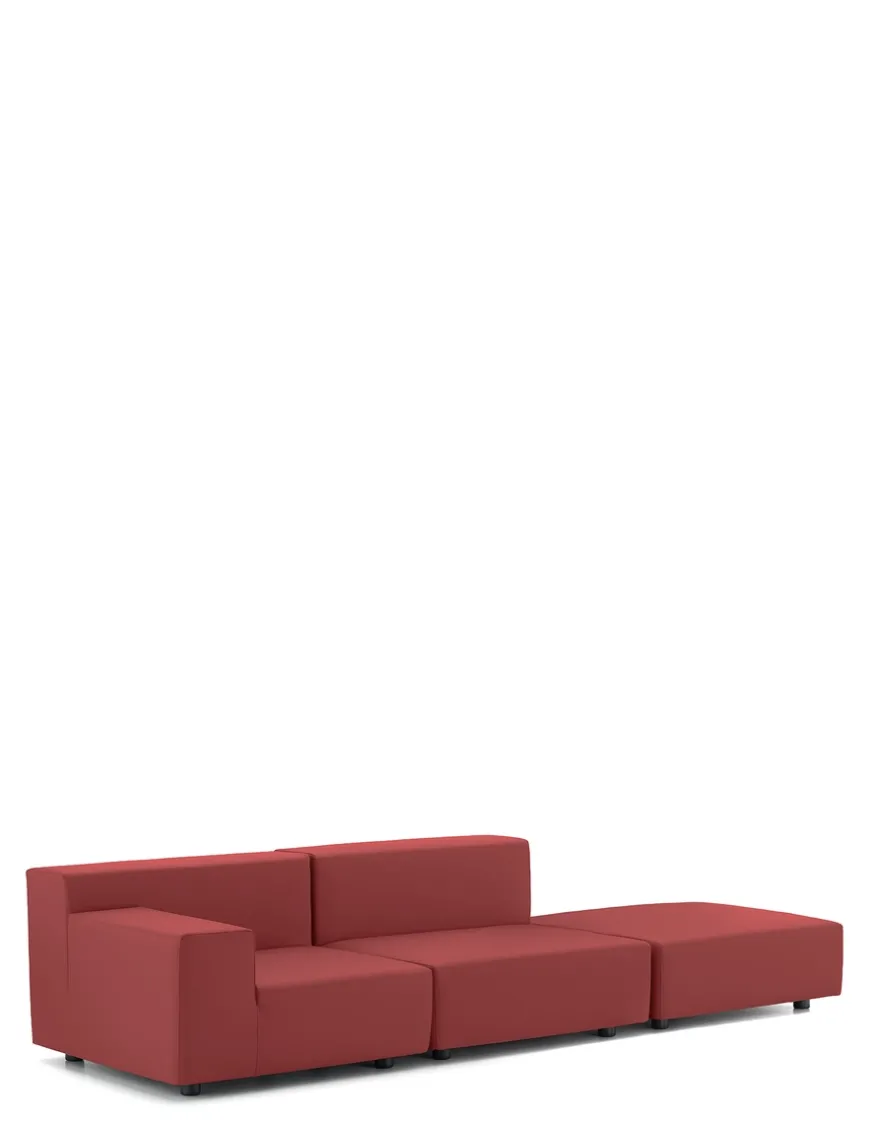Sale Kartell Plastics tech fabric deux places canapé + pouf ROUGE BRIQUE