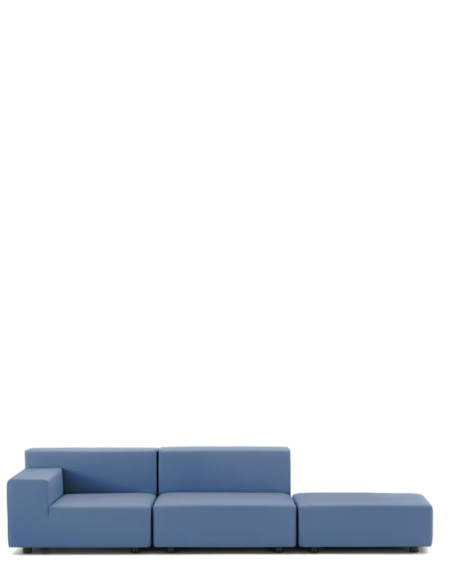 Discount Kartell Plastics tech fabric deux places canapé + pouf POUDRE BLEU CLAIR