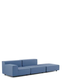 Discount Kartell Plastics tech fabric deux places canapé + pouf POUDRE BLEU CLAIR