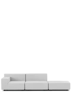 Discount Kartell Plastics tech fabric deux places canapé + pouf BLANC