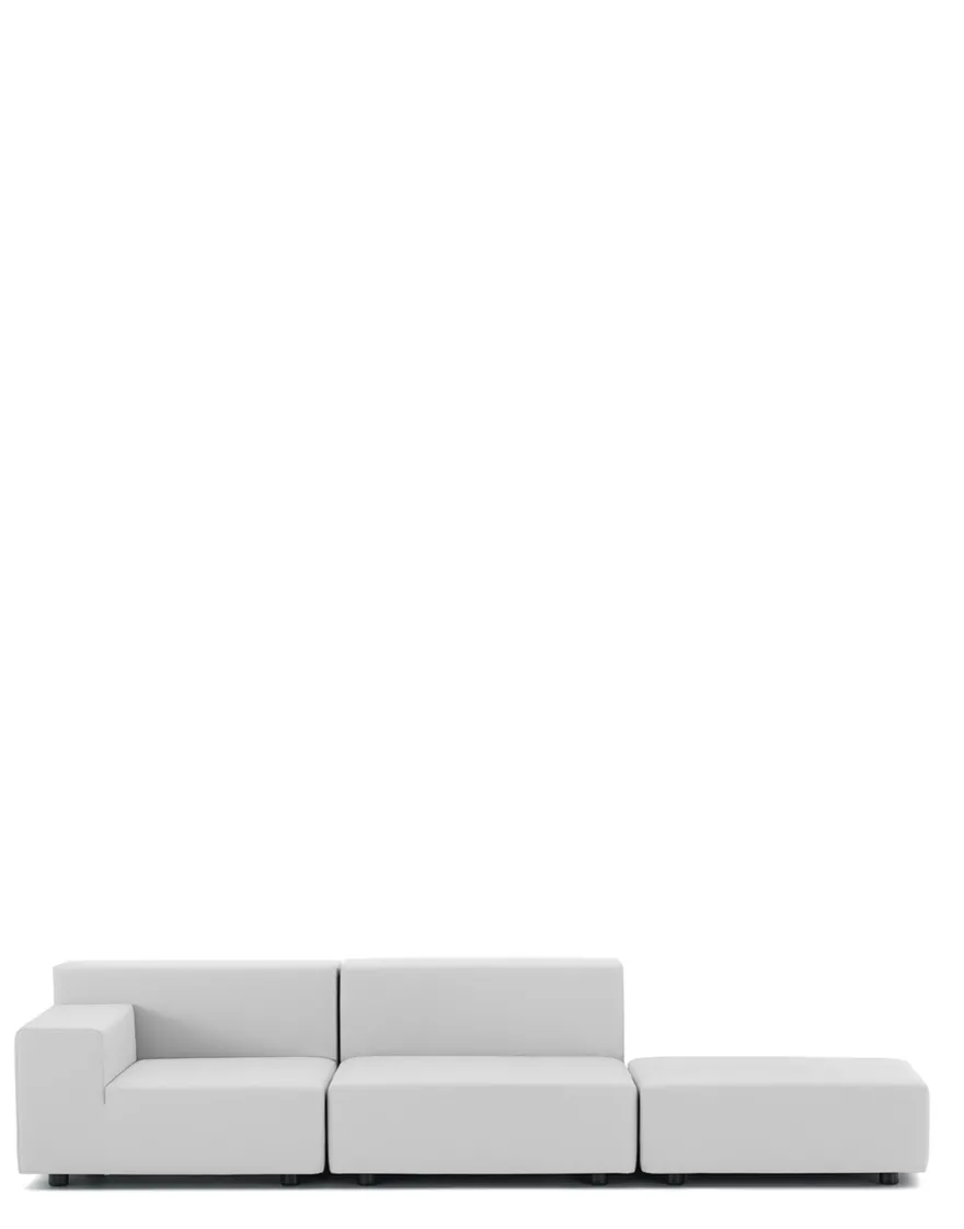 Discount Kartell Plastics tech fabric deux places canapé + pouf BLANC