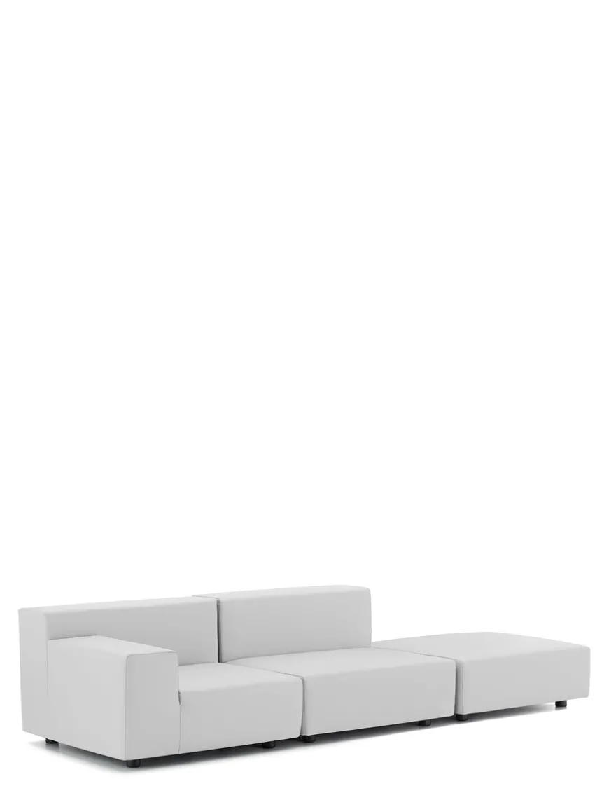 Discount Kartell Plastics tech fabric deux places canapé + pouf BLANC