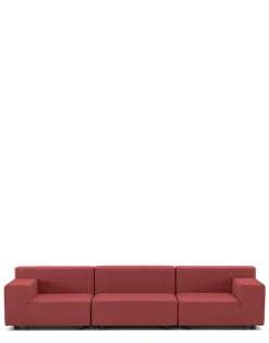 Sale Kartell Plastics tech fabric trois places canapé ROUGE BRIQUE