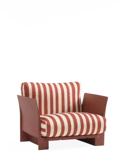 Discount Kartell Pop monoblock armchair BLANC/BORDEAUX