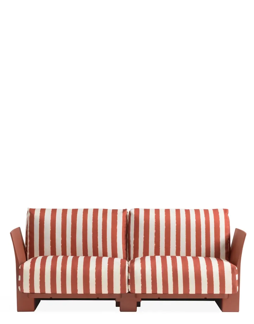 Discount Kartell Pop monoblock deux places canapé (hero) BLANC/BORDEAUX