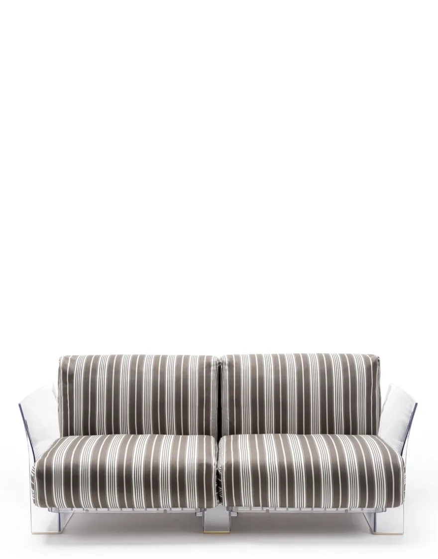 Sale Kartell Pop outdoor deux places canapé STRIPES DOVE GRAY
