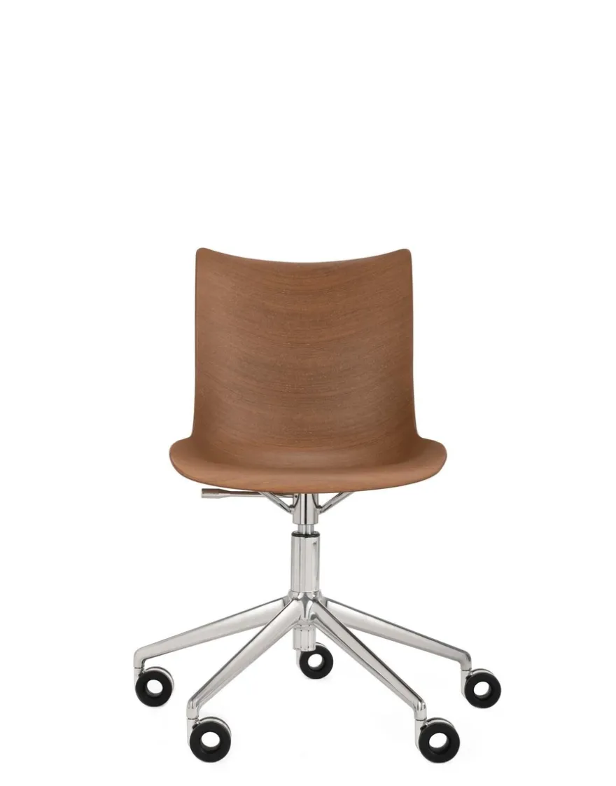 Hot Kartell P/wood basic veneer BOIS FONCÉ/CHROME