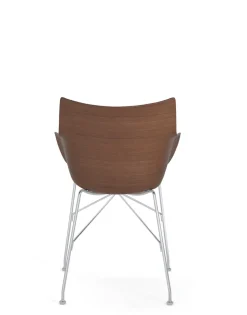 Kartell Q/wood BOIS FONCÉ/CHROME