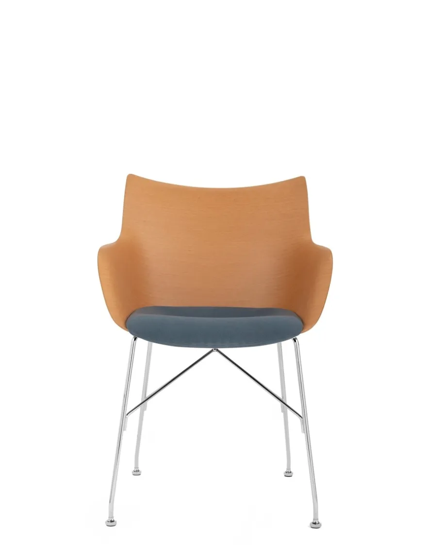 Clearance Kartell Q/wood soft BOIS CLAIR/CHROME/BLEU CLAIR