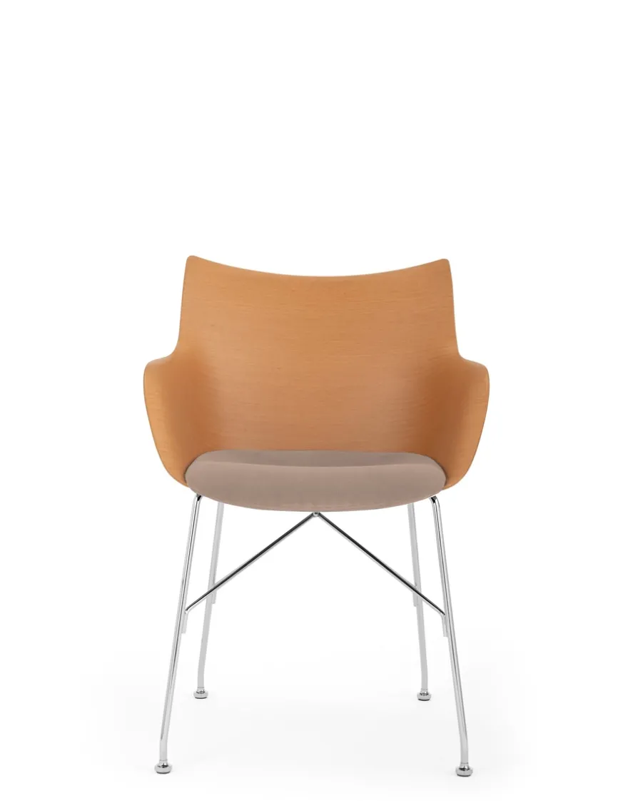 New Kartell Q/wood soft BOIS CLAIR/CHROME/ECRÙ